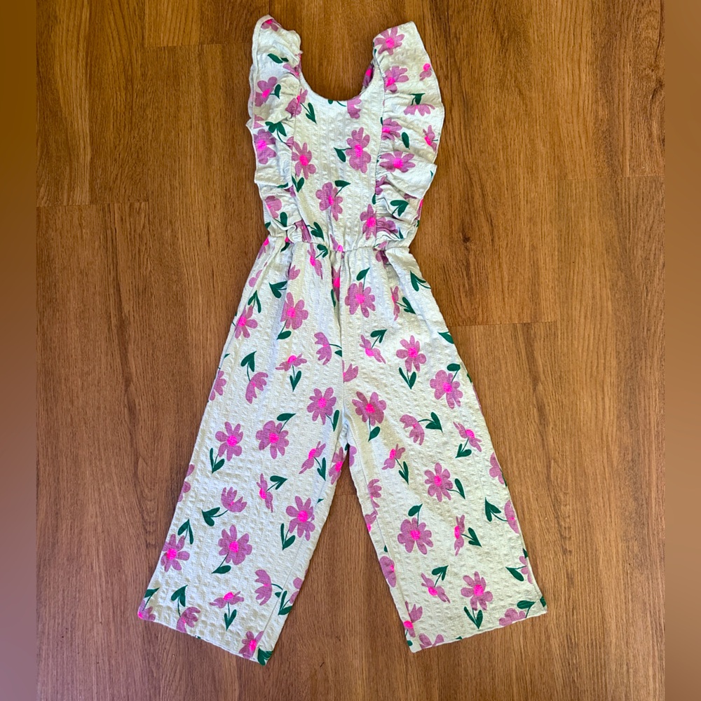 NWOT Zara Flower Jumpsuit 4T